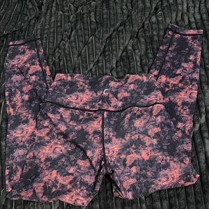 Women's Pink and Black Patterned Zyia Leggings